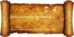Debreczeny Arianna névjegykártya
