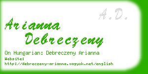 arianna debreczeny business card